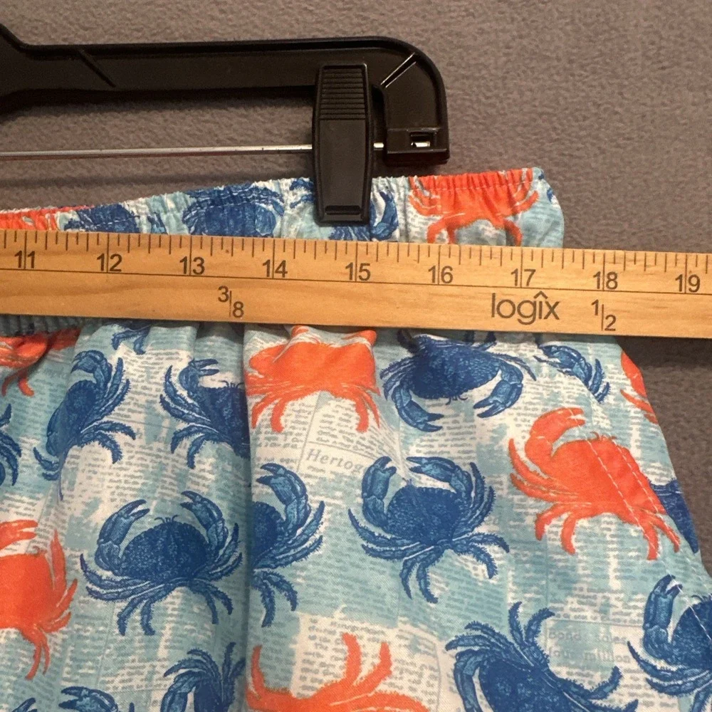 Peter Millar Seaside Swim Trunks Lined Crab Print Mens Size XXL 8